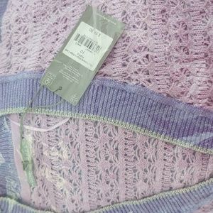 Oliver Bonas lilac pointelle edge cardigan size 6